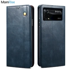 Vintage Leather Flip Cover For Xiaomi Poco X4 Pro 5G Wallet Case Card Stand Magnet Book Cover Luxury Casual Phone Fundas