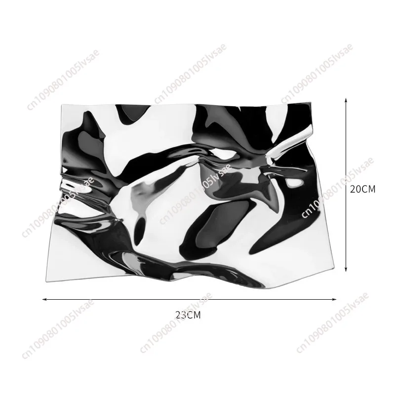 Stainless Steel Tray Silver Storage Plate Wave Shape Gold Entrance Key Container Nordic Snack Dish Decorative trays Home Accesso