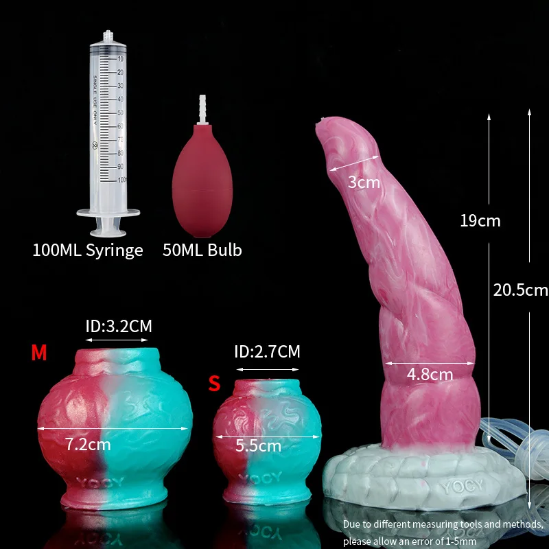 YOCY Squirting Anal Plug Curved G-Spot Massager Fantasy Dildo Silicone Groy Meat Color Big Knot Dildos Sex Toy For Adult 18+