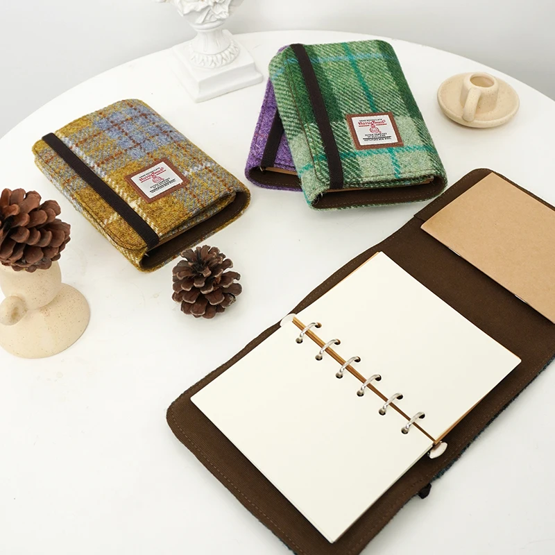 Harris Tweed New A7 High-Quality Planner Loose-Leaf Fixed-Page 70% off Planner Notebook