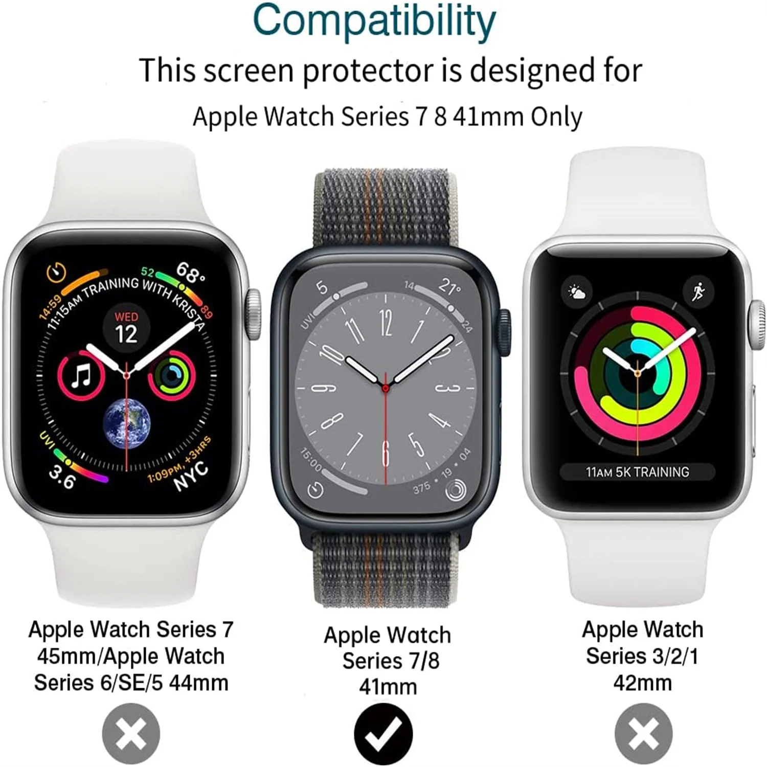 Apple Watch用スクリーンプロテクター,「超薄型,iwatchシリーズ用保護フィルム9, 8, 7, 6, SE, 5,3,45mm, 41mm, 44mm, 40mm 42mm、38mm、49mm