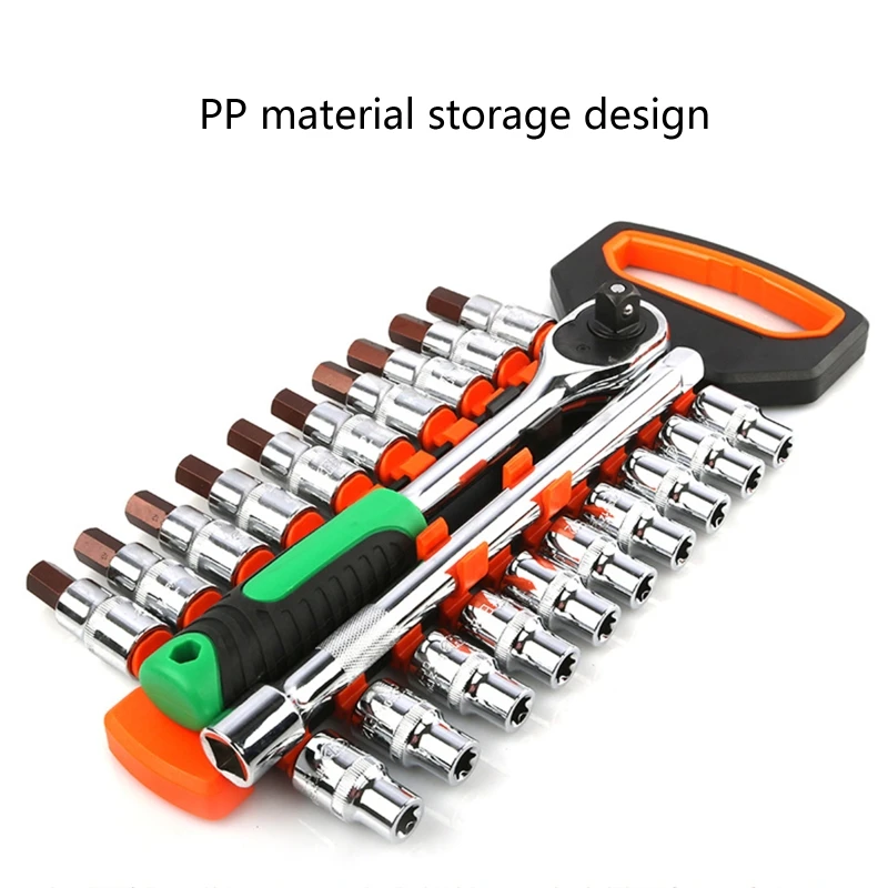 Orange & Black Socket Quality Socket Tray Portable Socket Storage Quality PP Material Made Used for Workshop