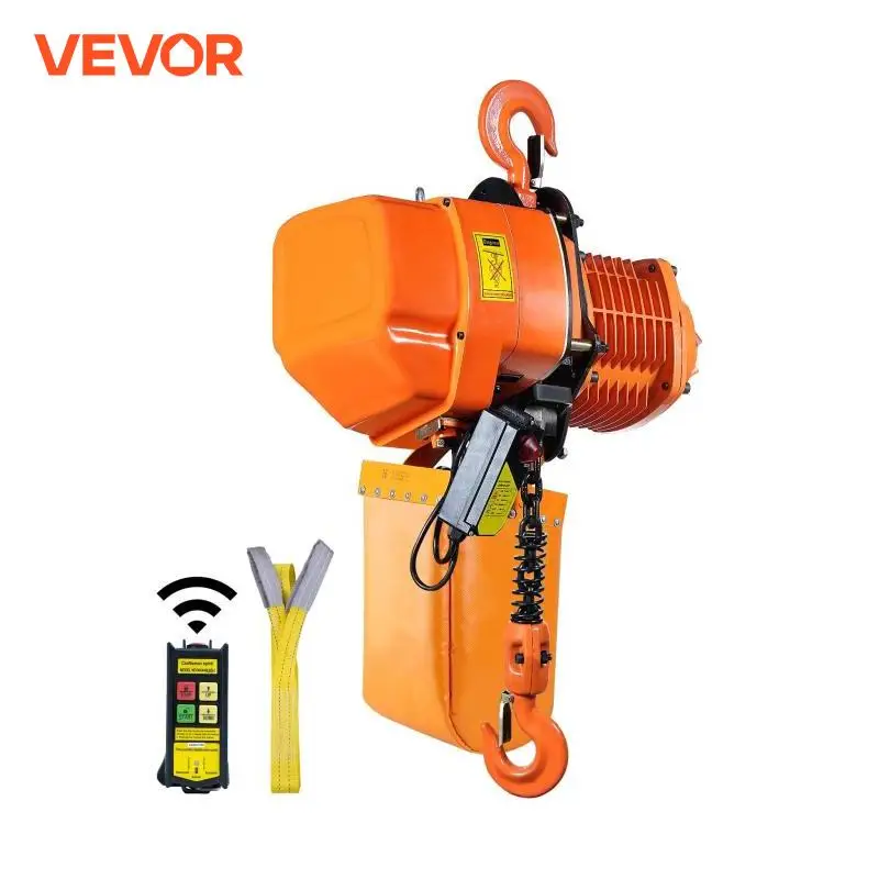 VEVOR-polipasto de cadena eléctrico inalámbrico de 4400 libras, con cadena G100, altura de elevación de 20 pies, protección IP54, grúa aérea trifásica