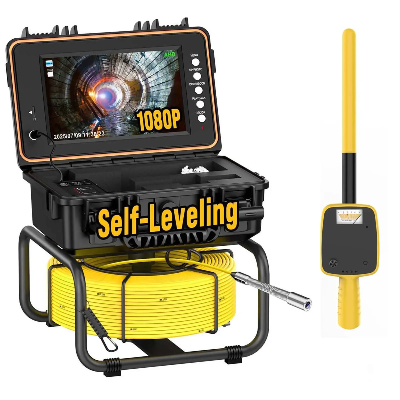 50M 165ft 9 Inch IPS Screen Self Leveling Pipe Locator with Positioner