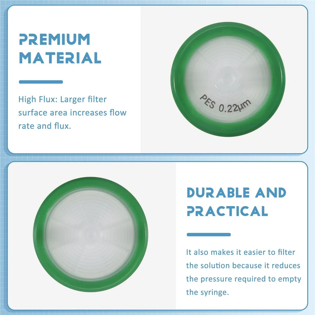 [N88R] Sterile Syringe Filter PES 10 Pack, 0.22Um Pore Size, 33Mm Membrane Diameter, Hydrophilic Filtration High Throughput