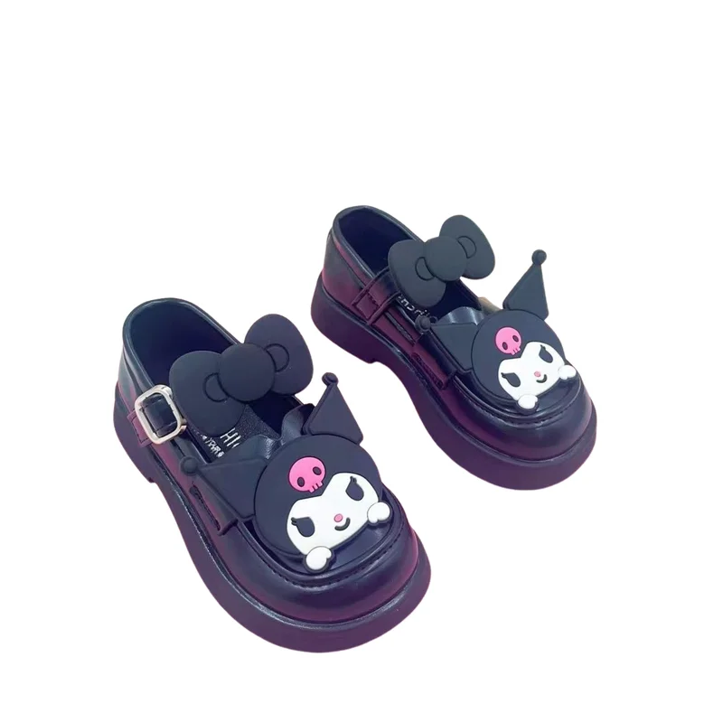 Girl Leather Shoes Princess Shoes Hot Sanrio Kuromi Hello Kitty Kawaii Children Cartoon Princess Spring and Autumn Period New