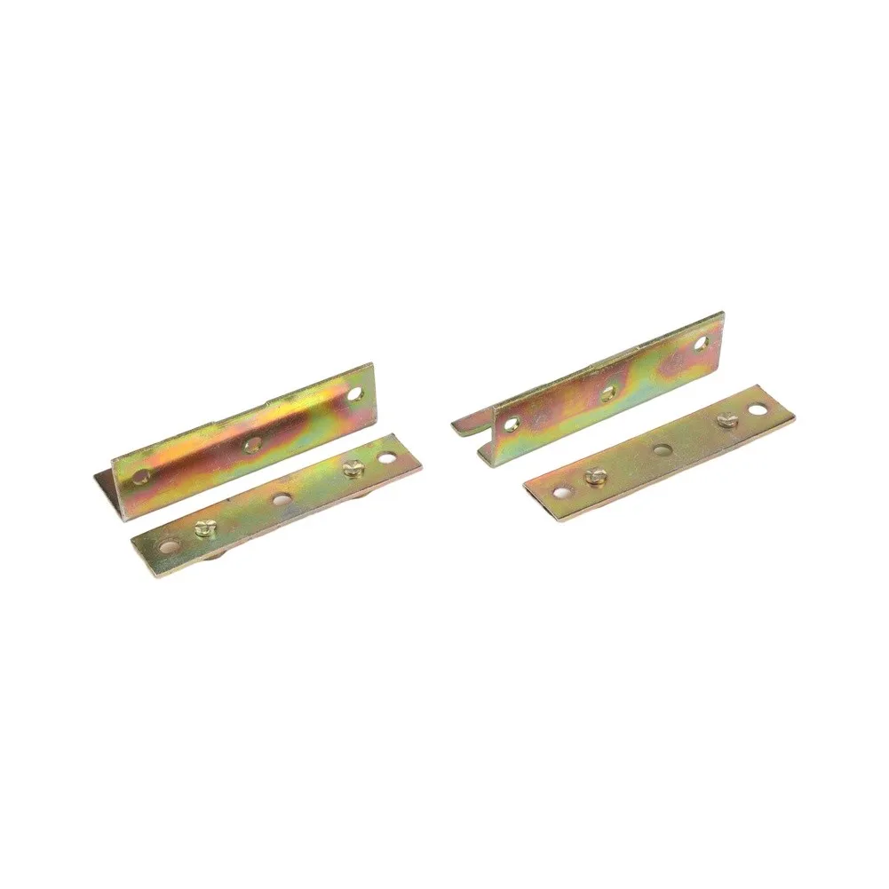 Bed Frame Connector Kit 4 Sets Non-Mortise Bed Rail Brackets Cold Rolled Steel Construction for Bed Structure Support