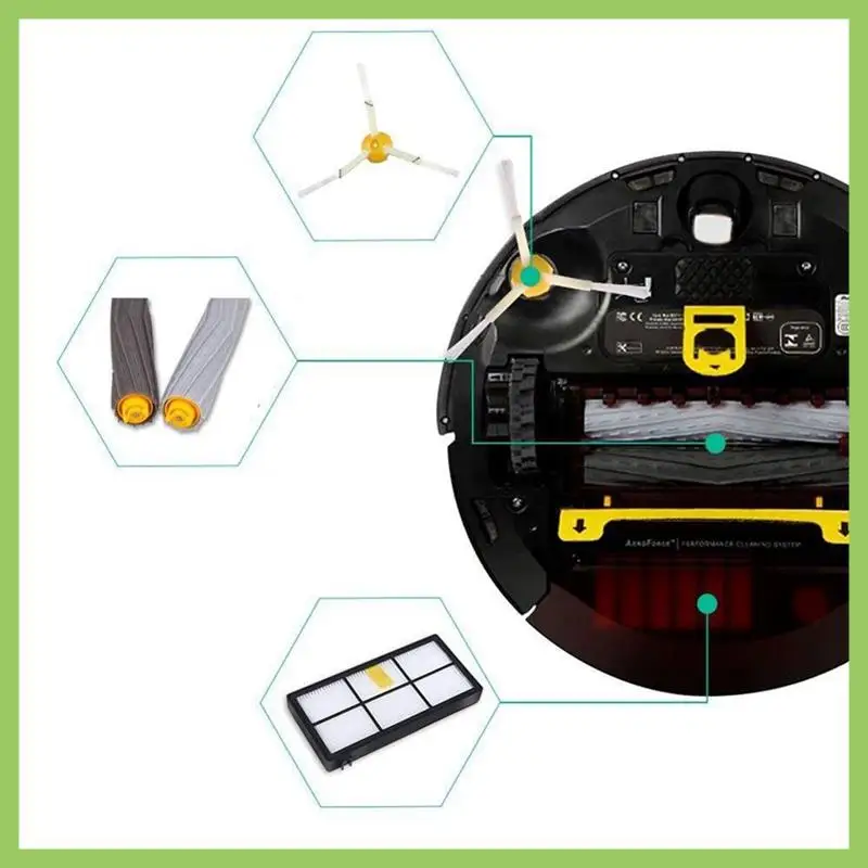 

1Set Replacement Parts Fit For Irobot Roomba 800 Series 870/871/880/980/990 Vacuum Cleaner Roller Filters Side Brushes