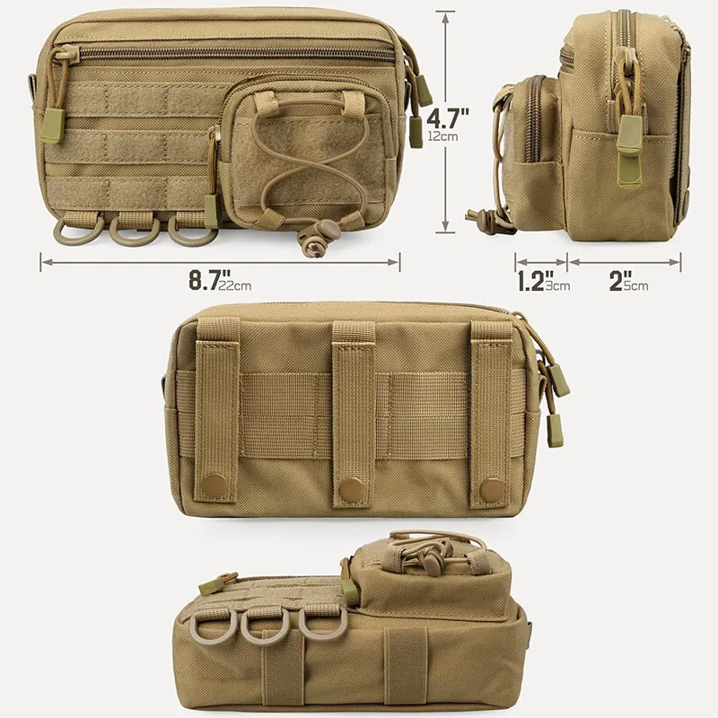 Tactical Molle Waist Bag Men's Outdoor Multi-Functional Hunting Fanny Pack EDC Tool Phone Pouch Organizer Utility Waist Bag