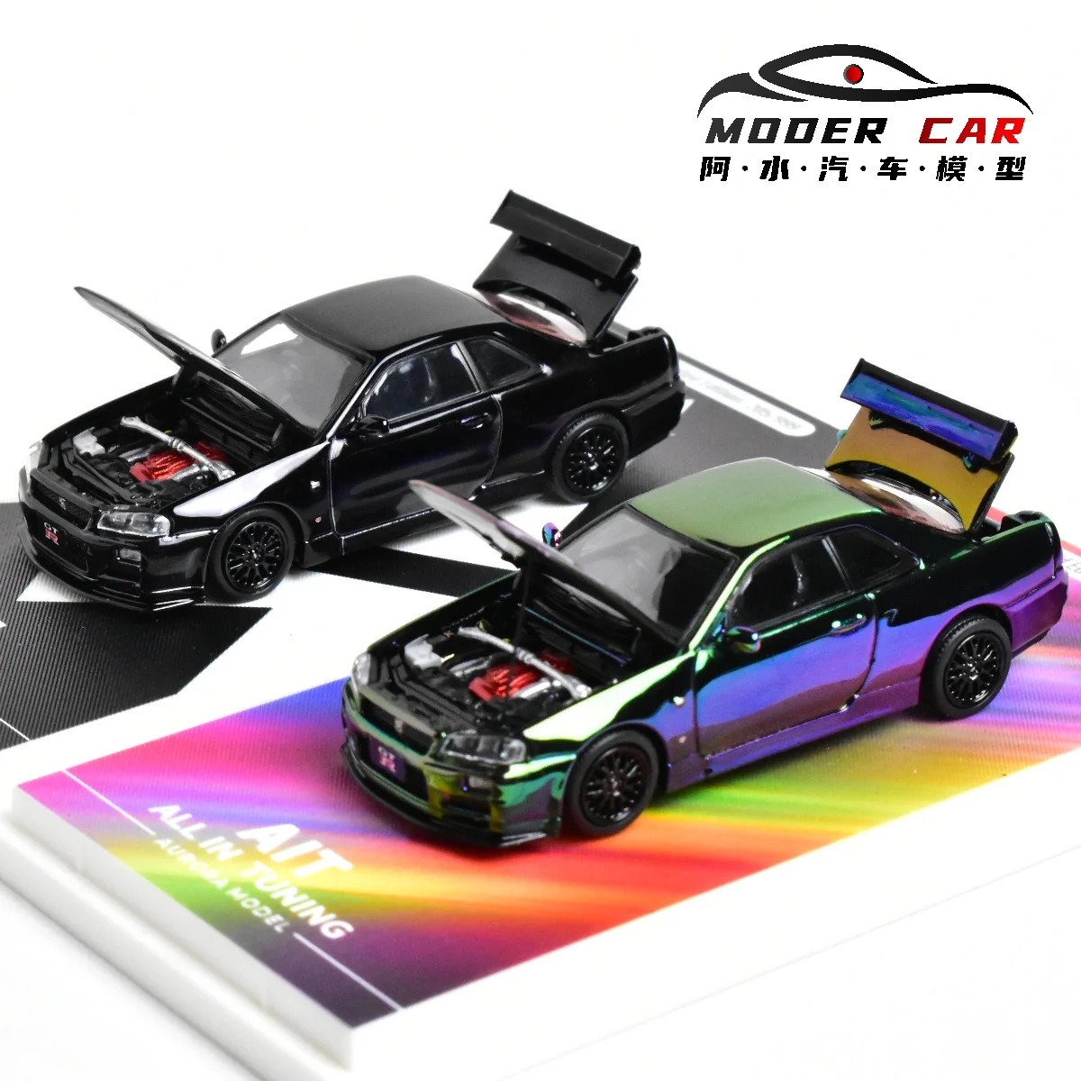 Cool Art x AM Aurora 1:64 GTR R34 AIT Dongguan Limited Diecast Model Car