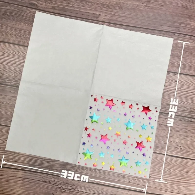 20pcs/Pac 33*33cm 2-Ply Gradient Colour Pentagram Foil Napkins Wedding Birthday Printed Paper Napkins Foil Party Napkins