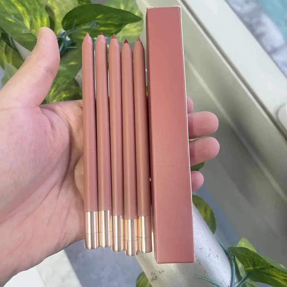 Creamy Lip Liner Custom Logo Private Label Vegan Retractable Lipliner Waterproof Makeup Pink Nude Brown Lips Contour Wholesale