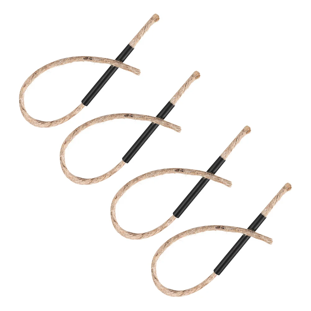 

4 Sets Survival Wick Cords Aluminum Alloy Handle Fire Starter Lightweight Portable Combustion Rope Windproof Flame