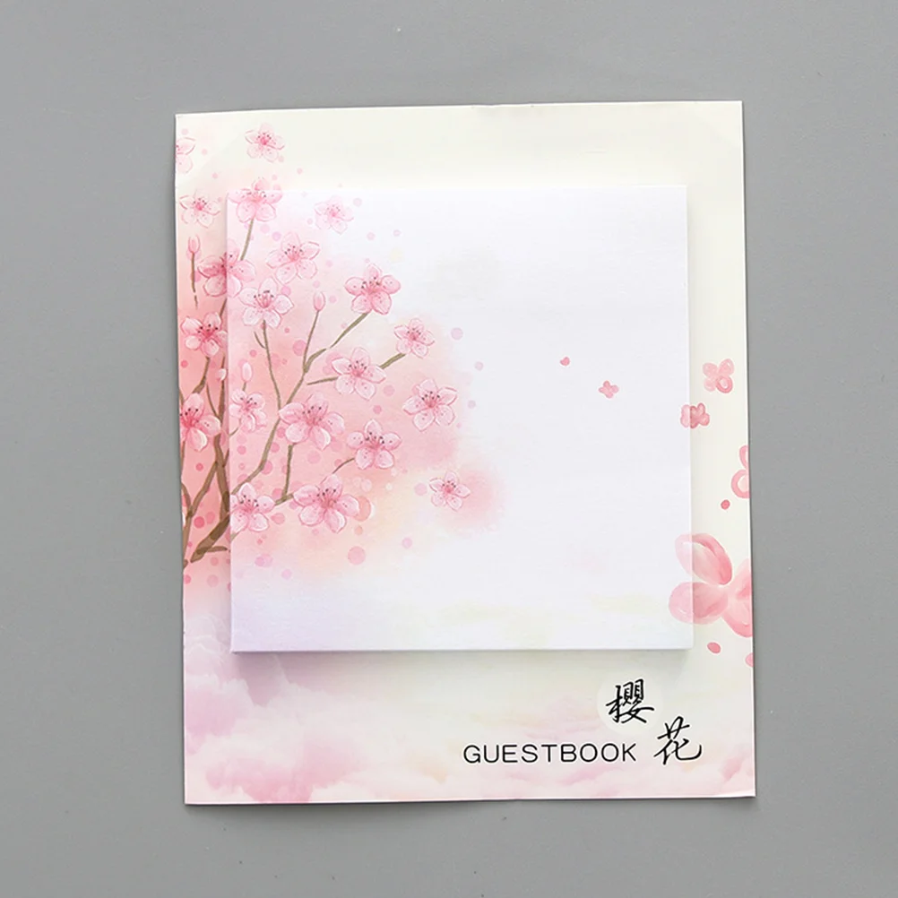 

12 PCS Cherry Blossoms Memorandum Office Note Pads Sticky Bookmark Cartoon Stickers Paper Notes