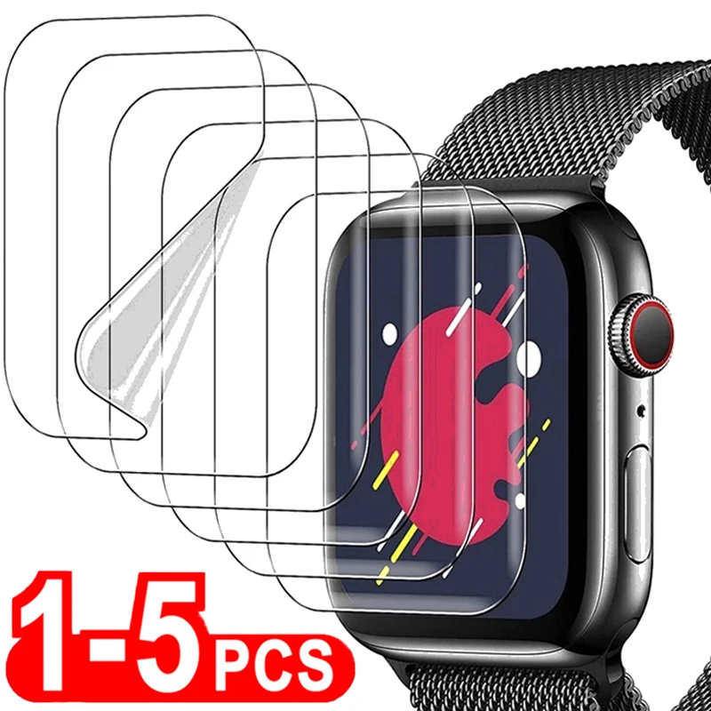 1-5pcs Clear Full Screen Protector For Apple Watch ultra 9 8 7 SE 6 5 4 3 2 For iWatch Series 38mm 40mm 41mm 42mm 44mm 45mm 49mm