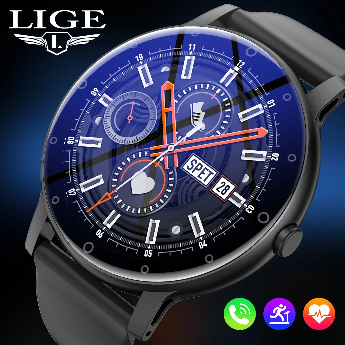 LIGE Fashion Smart Watch Men Bluetooth Call AI Voice Assistant Sport Step Watches For Andrio IOS Health Monitor Women Smartwatch