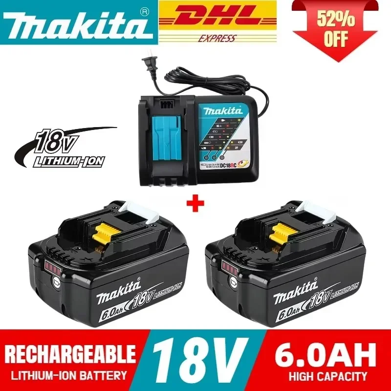 

100% Original makita 18V battery, Replaceable Power Tool Battery 6AH/5AH/3AH for makita 18v DTW700 DDF487 DTD173 DGA404 DJV182
