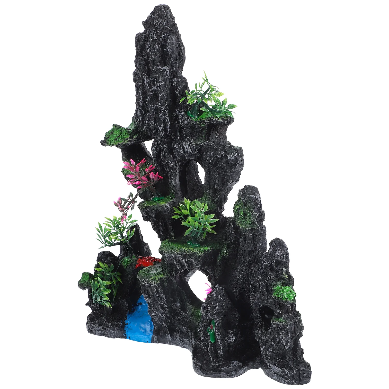 

Artificial Hill Ornament Fish Tank Aquarium Decor Resin Material Eco Friendly Non Polluting Water Quality Realistic Details Home