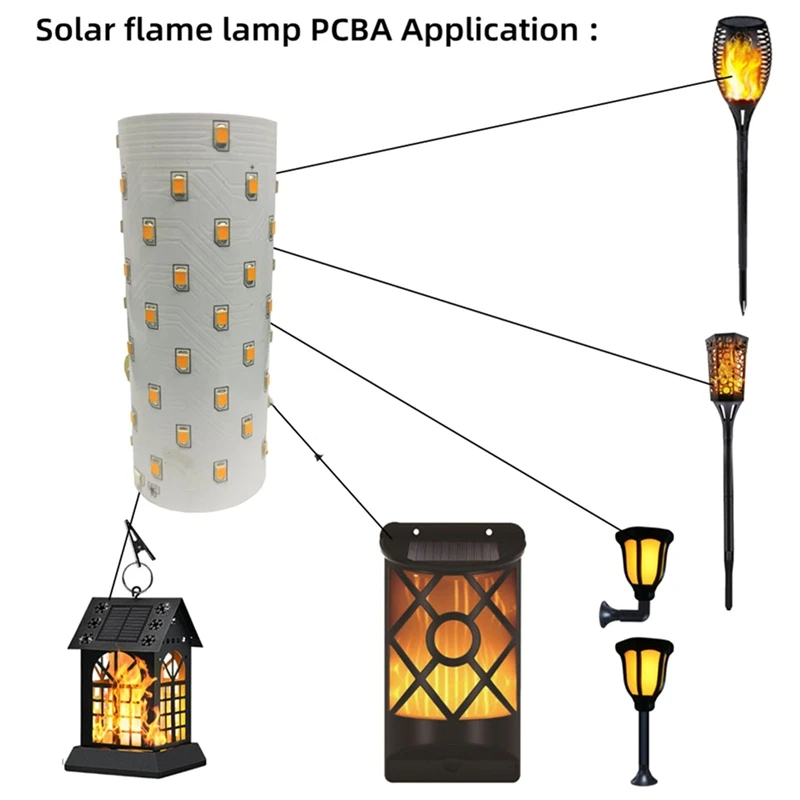 Super Sale 3.7V Solar Flame Lamp Board 3 Modes 51 LED Flame Light Circuit Board Battery Powered Solar Candle Lamp Board DIY Lamp