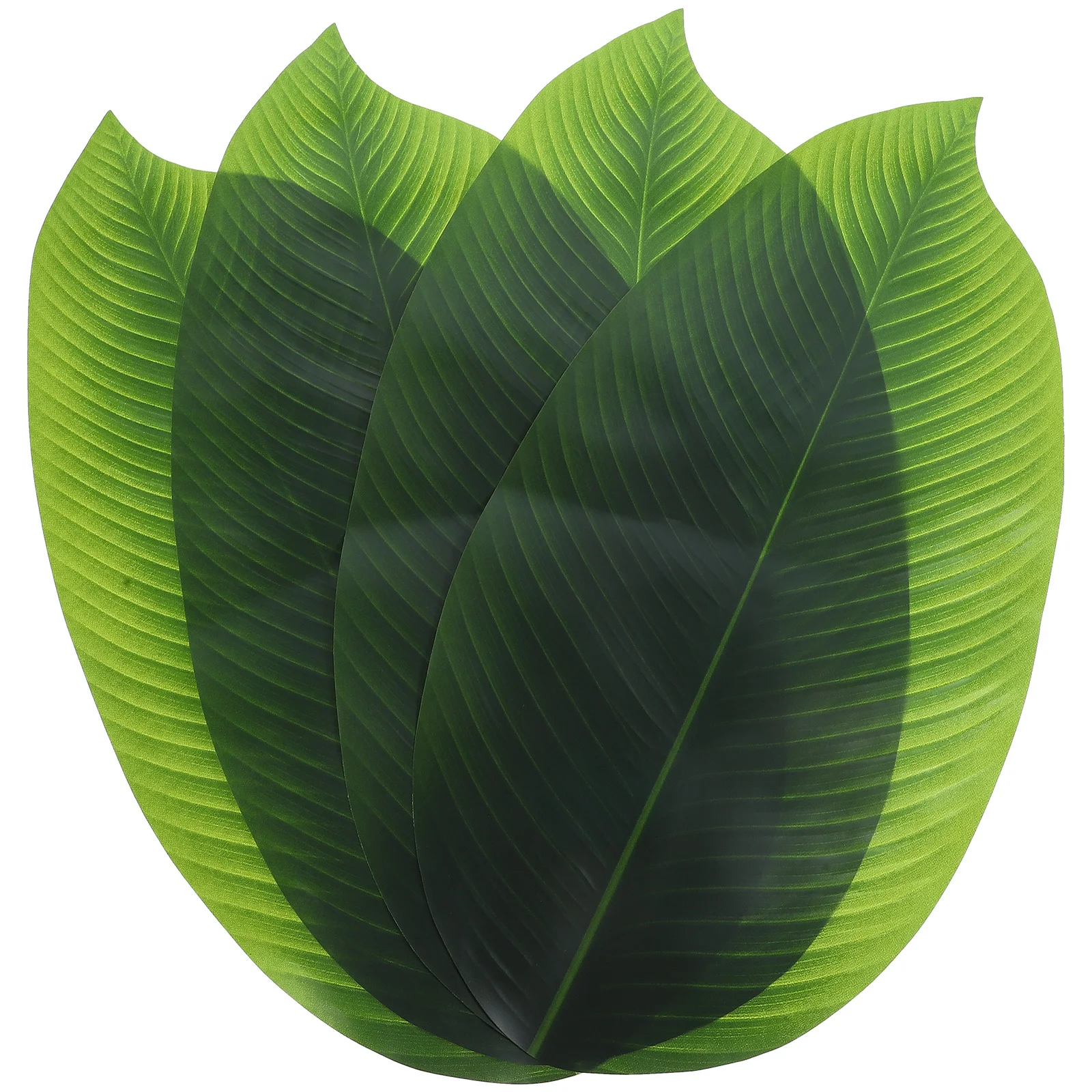 

4Pcs Simulation Leaf Decoration Realistic Artificial Banana Leaves Decorative Green Faux Leaves for Sashimi Dishes Dining Table