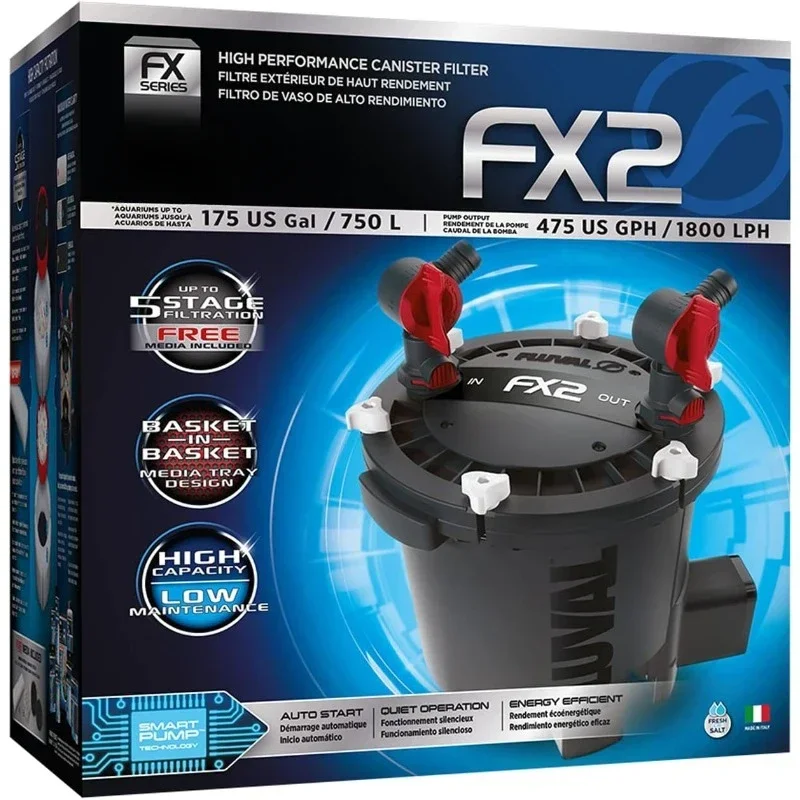 Built-In Powered Water Change System.FX4 High Performance Canister Aquarium - Multi-Stage Filtration