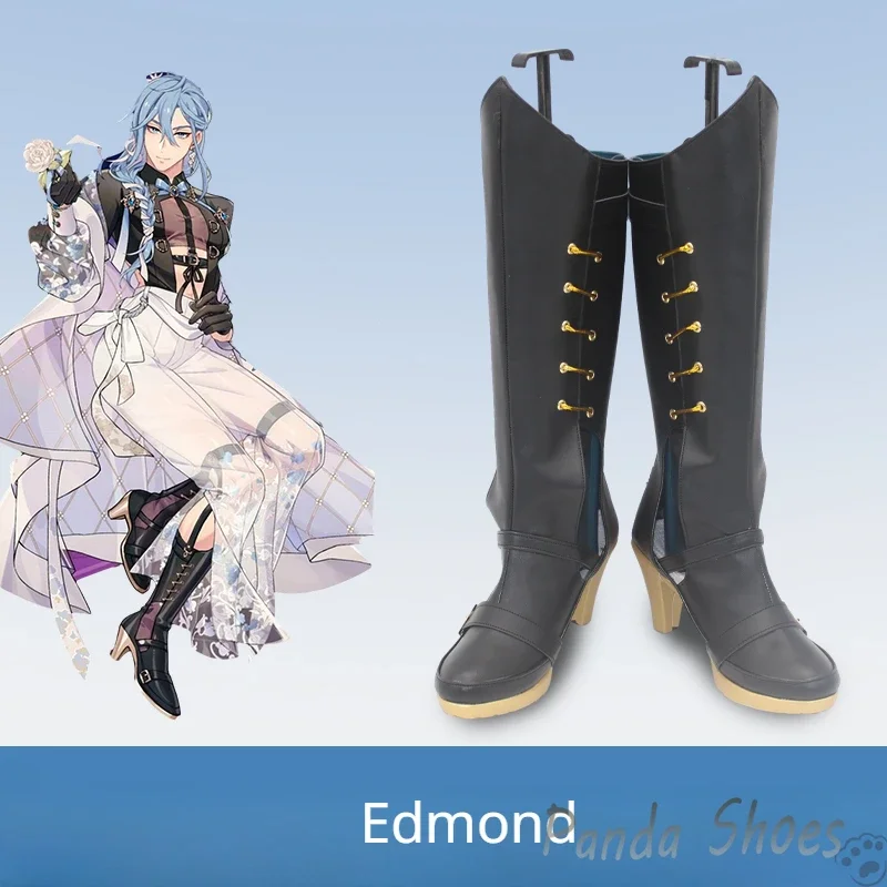 

Edmond Nu Carnival Cosplay Shoes Anime Game Cos Long Black Boots Nu Carnival Edmond Cosplay Costume Prop Shoes for Halloween