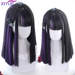 XIYUE Black Ombre Purple Short Bob Synthetic Wigs For Women Natur synthet Blonde Cosplay Synthet Natural Hair Lolita Pelucas