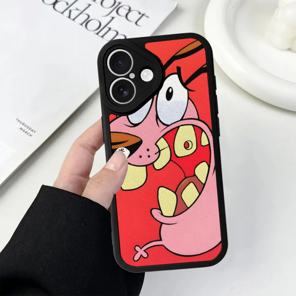 Cartoon T-COURAGE C-Cowardly Dogs Phone Case For iPhone 16 Pro Max Silicone Skin Case