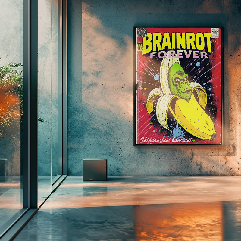 خمر العصرية Brainrot الهزلي تونغ تونغ ساهر Tarlalero Tralala جدار ديكور فني مضحك مخلوق غريب المشارك غرفة المنزل المرآب بار