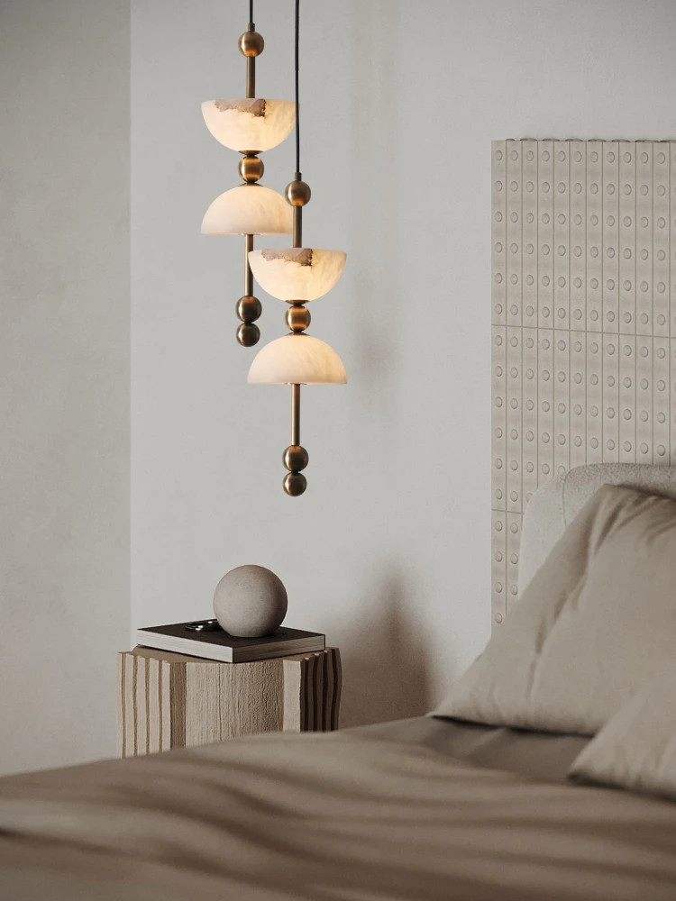 Spanish Retro LED Marble Chandelier Is Suitable for Decorative Lighting of Living Room Restaurant Bar Bedroom and Bedside