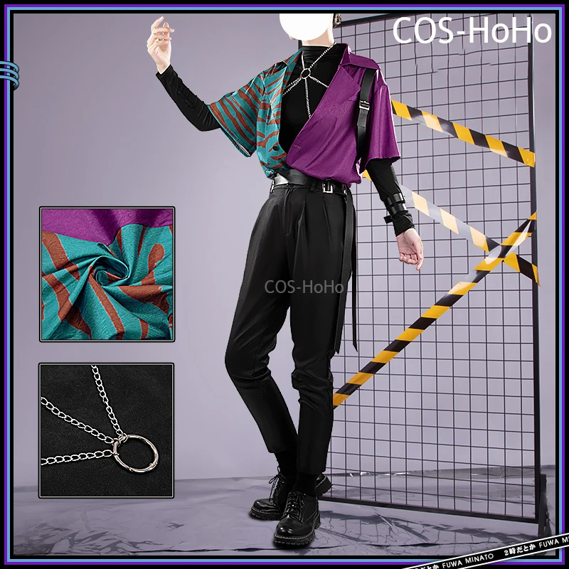 COS-HoHo Vtuber Nijisanji Fuwa Minato Band Uniform Game Suit Cool Handsome Cosplay Costume Halloween Party Role Play Outfit