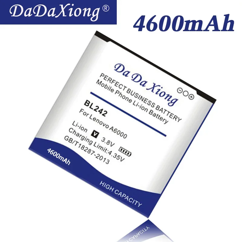 DaDaXiong 4600 мА/ч BL242 для Lenovo A6000 A6010 A3860 A3580 A3900 LeMeng K3