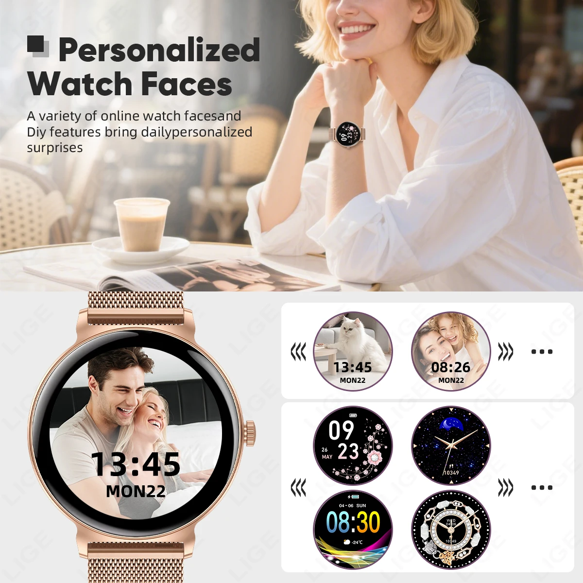 LIGE 2025 Smart Watch Women 1.27"Full Touch Screen Bluetooth Call Lady Smartwatch Waterproof Sports Activity Fitness Watch Woman - Image 3