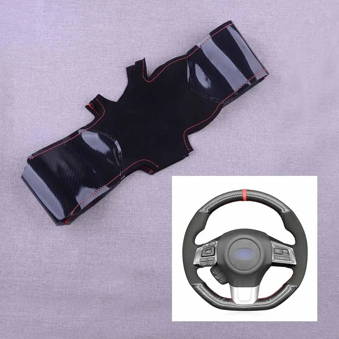 

New DIY Steering Wheel Cover Trim Leather Fit For Subaru WRX (STI) Levorg 2015 2016 2017 2018 2019 Car Styling