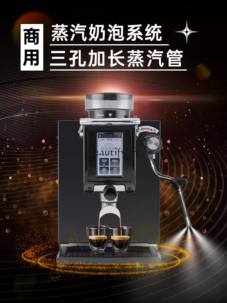 Coffee machine commercial Italian semi-automatic small milk tea coffee shop grinding machine