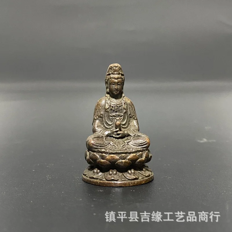 Alloy Lotus Pure Bottle Guanyin Home Craft Desktop Decoration Mini Buddha Statue Ornament