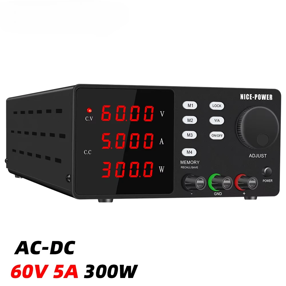 

KUAIQU SPPS-S605 Encode Adjustment Bench DC Power Supply 60V 5A 300W with Precision Knob for Universal Battery 12V 24V 36V 48V