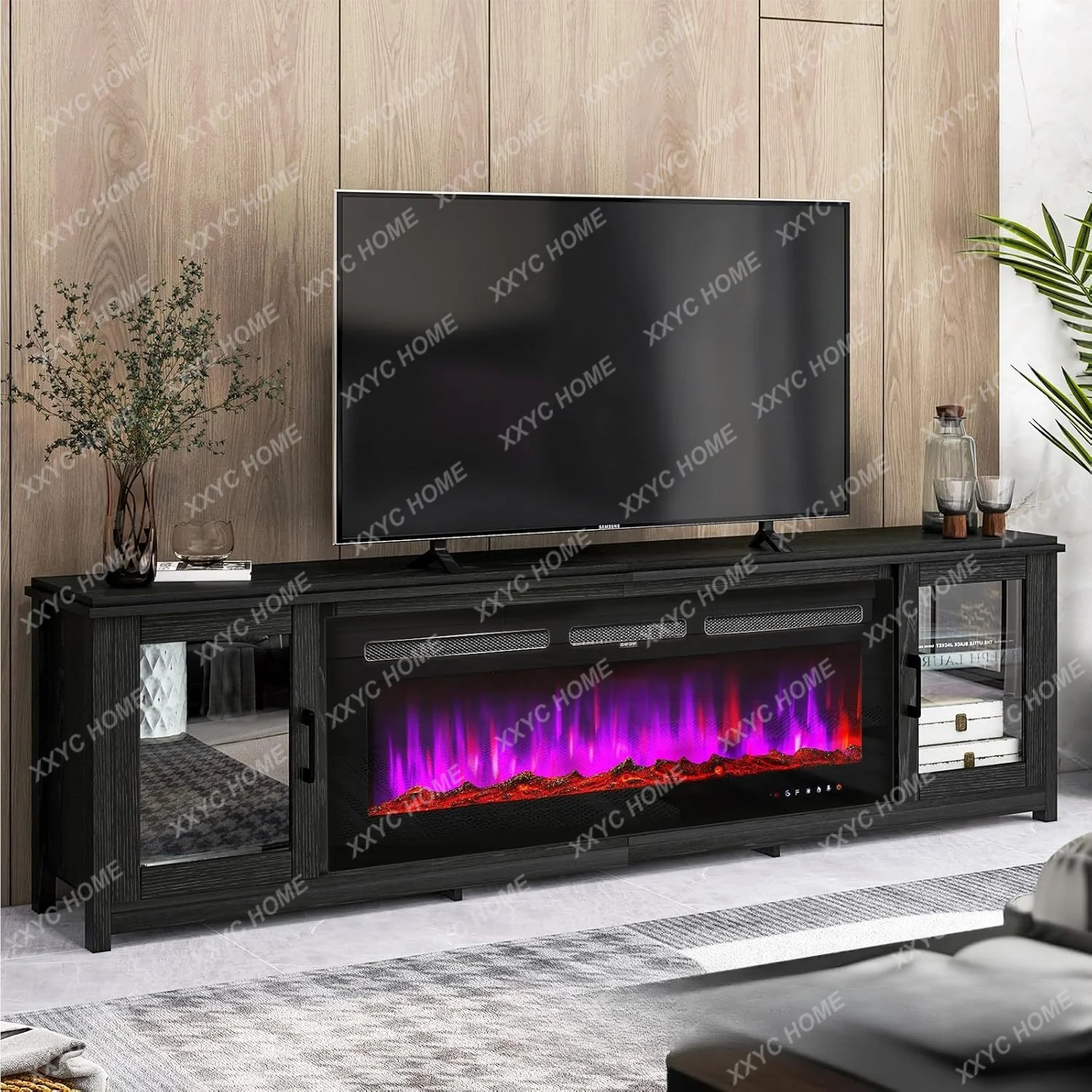 Hot TV Stand with Adjustable Rack Living Room Furniture Simulation Flame TV Cabinet Fireplace TV Cabinet