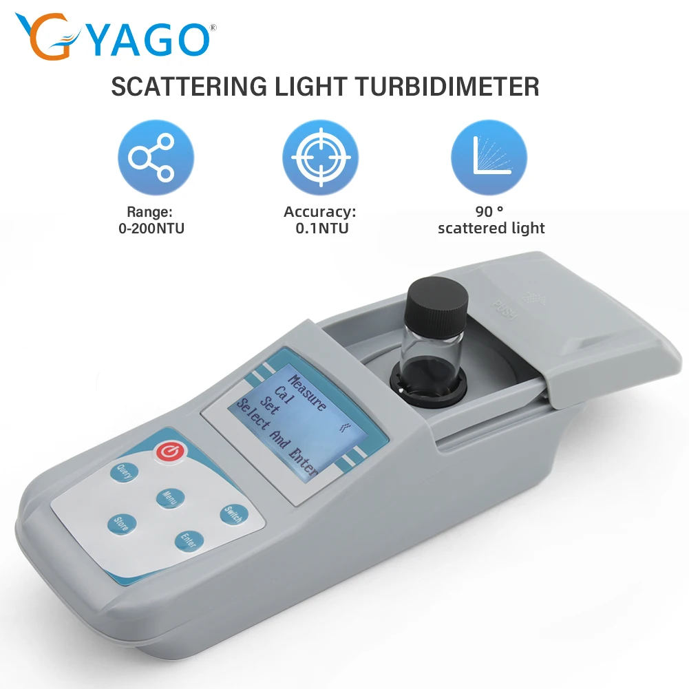 Handheld Water Turbidimeter High Precision Portable Microcomputer, AC/DC for Swimming Pools, Water Quality Laboratories