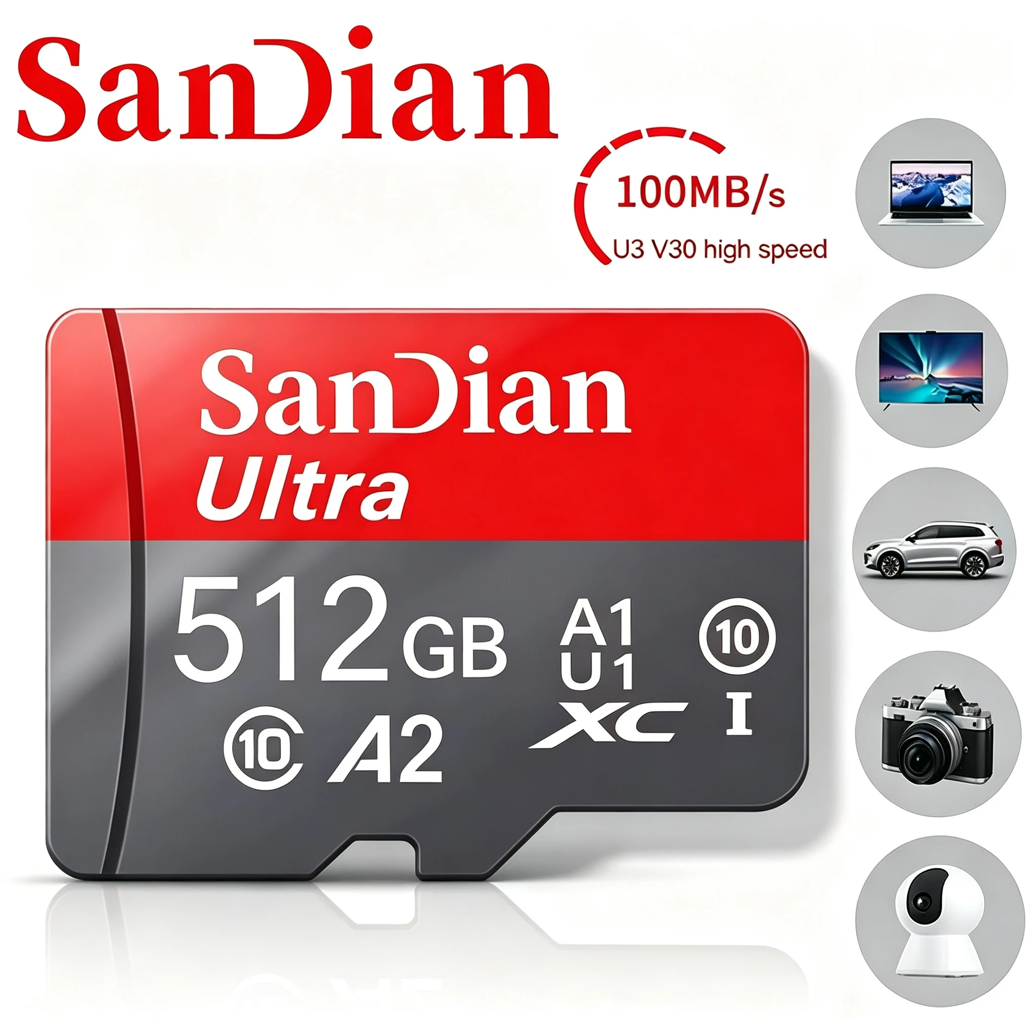 Top SD Cards 64GB 32GB 512GB 128GB Micro TF SD Card Memory Card TF Cards 4K for Body Camera/Tablet/Desktop/E-Reader/Router