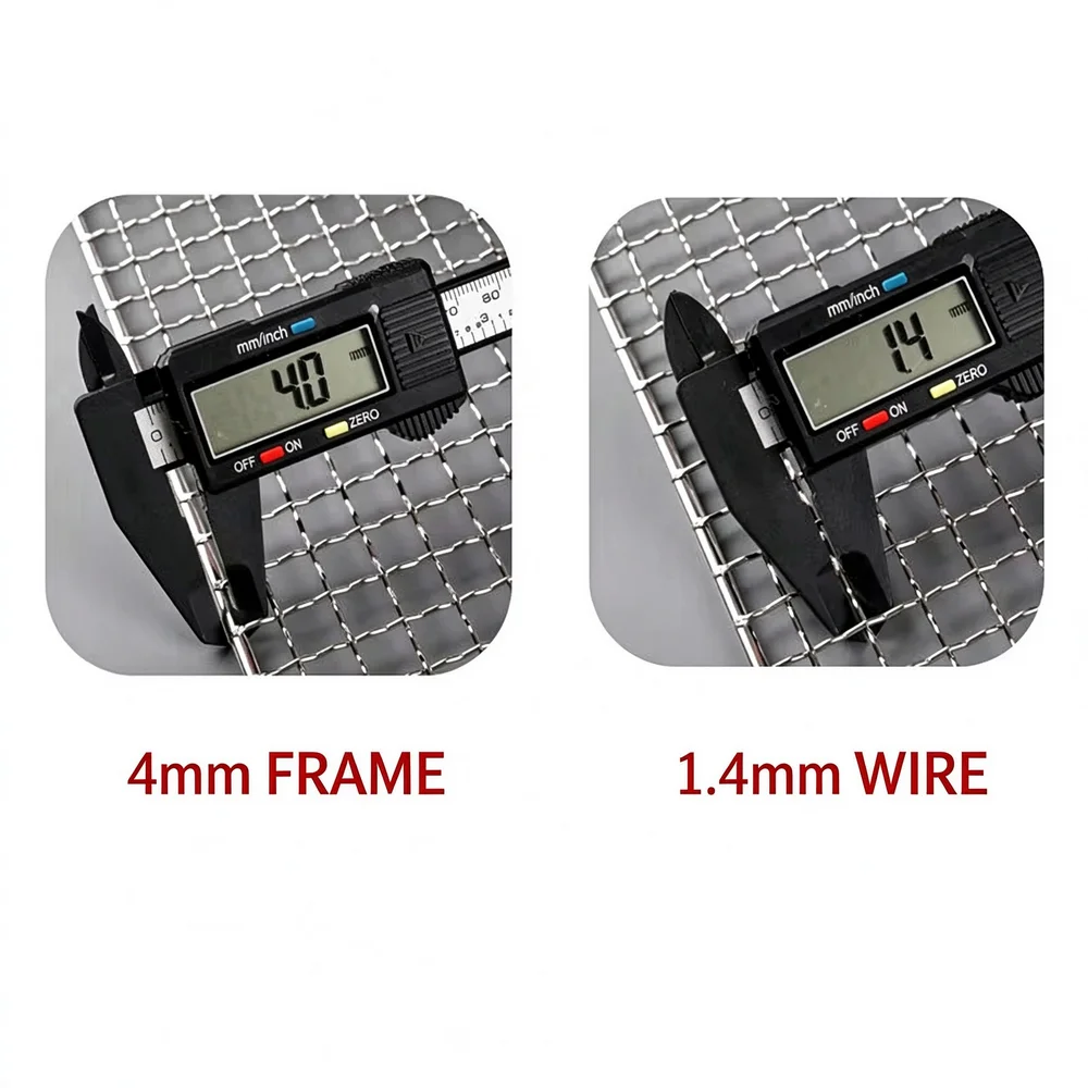 Stainless Steel 304 Food Grade 15-70CM Rectangle BBQ Barbecue Grill Wire Grid Mesh Net