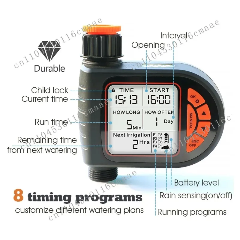 Outdoor Automatic Drip Controller Smart Rain Sensor Waterproof LCD Garden Water Timer Lawn Irrigation Timing Tap Hose Plants
