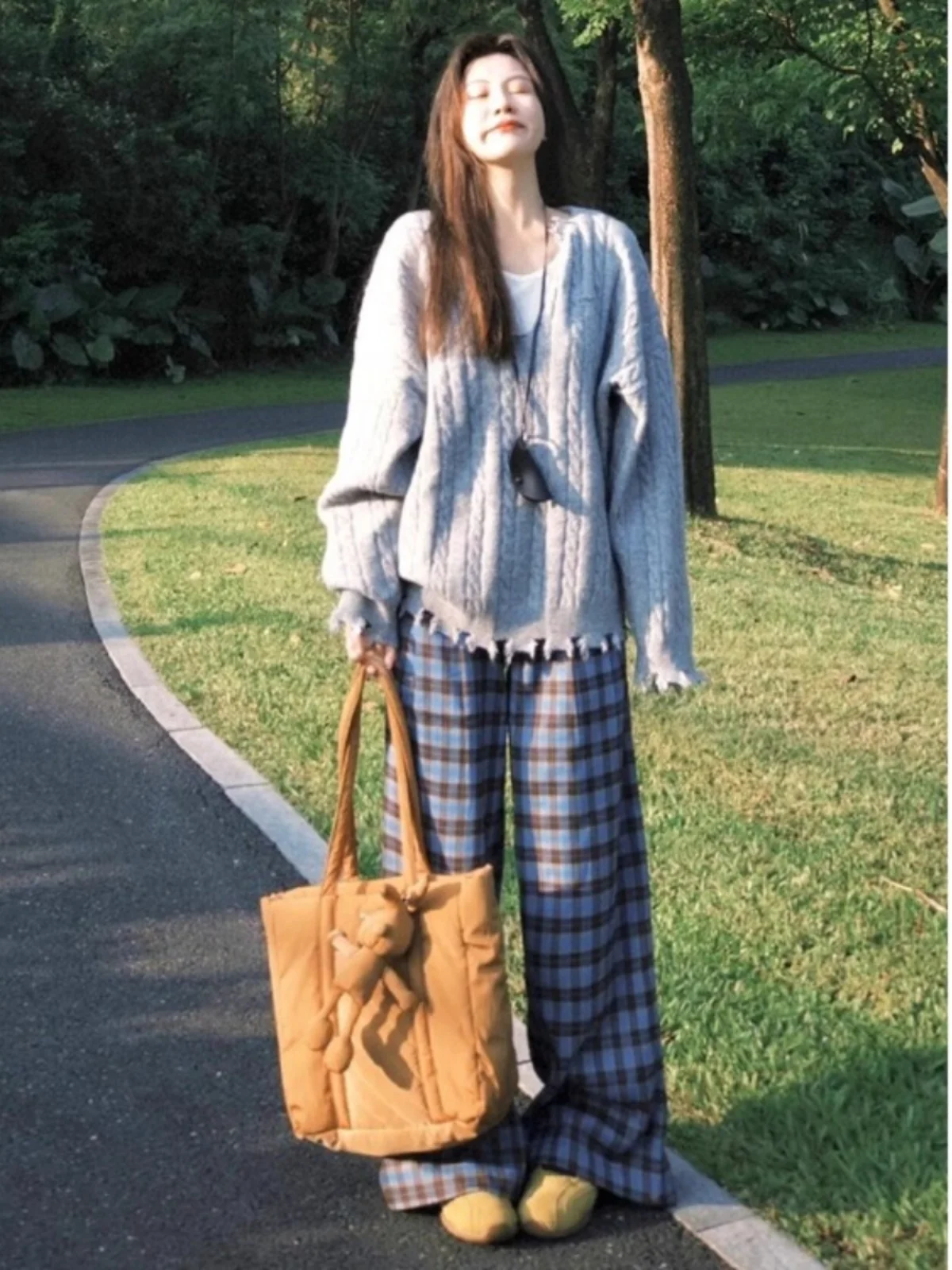 

Свободный вязаный свитер, женский весенне-осенний V-Ne, длинная толстовка с капюшоном и кисточками, верхняя одежда, корейский Sle, повседневная мода