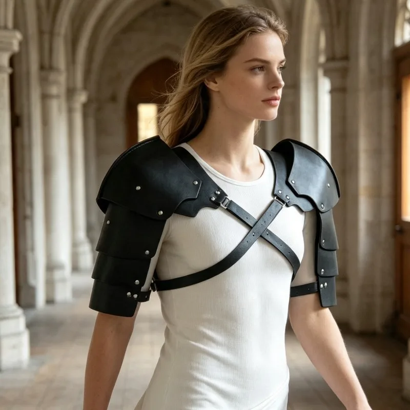 Retro Nordic Viking Knight Pauldrons Medieval Shoulder Guards Cosplay Armor Props For Renaissance Faire And Stage Performance