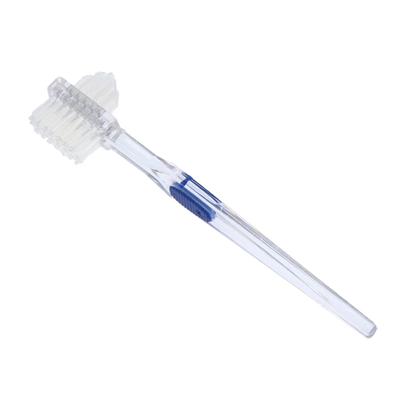 1 قطعة فرشاة الأسنان كاذبة برأسين تنظيف فرش للمنزل طقم أسنان الفم المحمولة فرشاة الأسنان الجيب