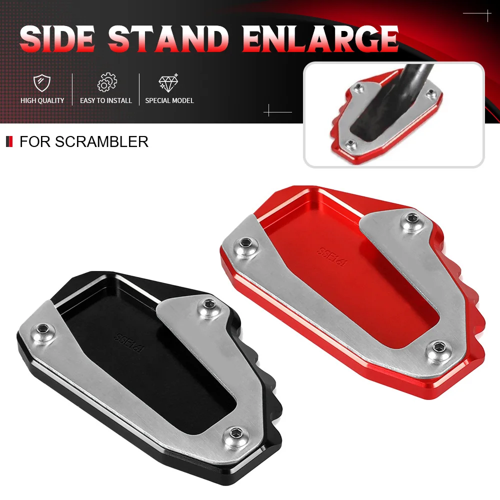 For Ducati Scrambler Desert Sled Icon Dark Full Throttle Cafe Racer Motorcycle CNC Kickstand Side Stand Enlarger Plate Kickstand