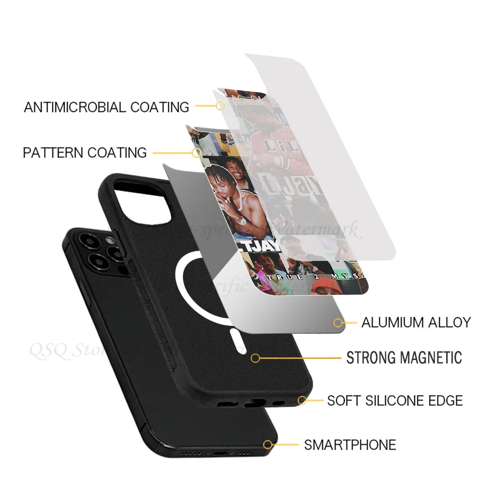 Lil Tjay Collage Phone Case Strong Magnetic For IPhone 15 14 13 Pro Max 11 12 Mini Alex Mirror