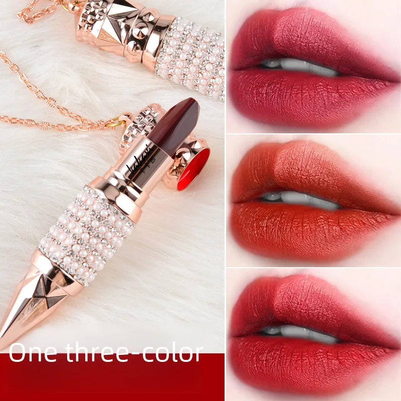 Truncheon Three-Color Lipstick Matte Long-Lasting Moisturizing and Nourishing Lipstick