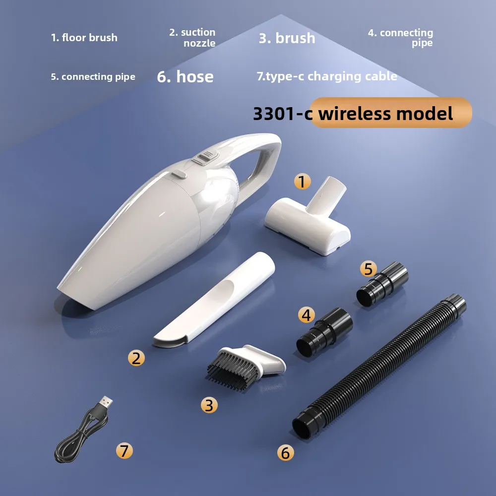 

Ручной беспроводной пылесос с супермощным всасыванием, портативный, двойного назначения, для автомобиля и дома, для уборки шерсти животных