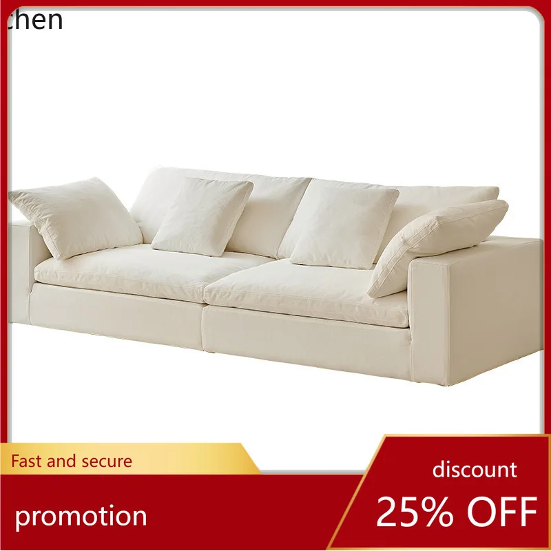 

ZML Sofa Living Room Small Apartment Combination Removable Washable Down Linen Fabric Sofa